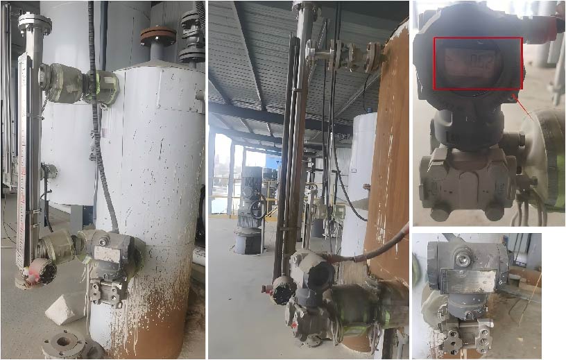 Side-mounted single flange level gauge application site